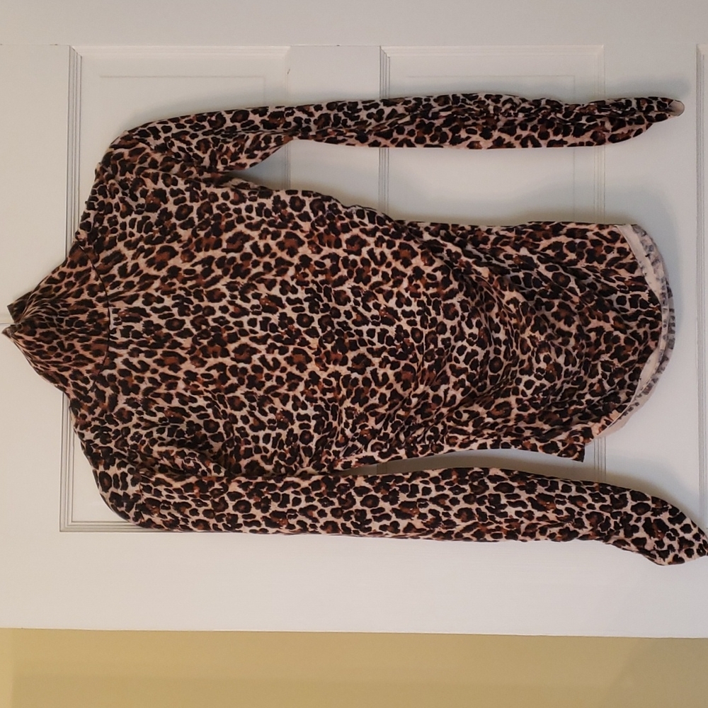 Moda International animal print turtle neck